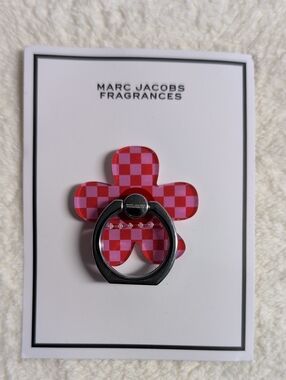 Marc Jacobs Fragrances Pink & Red Checkerboard Flower Phone Ring Holder